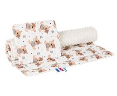 Bocioland 91010 Minky Parure de lit avec coussin en peluche Marron 75 x 100 cm