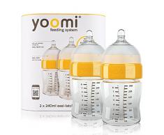 Yoomi Lot de 2 biberons avec tétine à faible débit 240 ml
