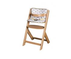 Schardt Chaise Haute Domino III Naturelle avec Coussin de Chaise Big Stars Beige