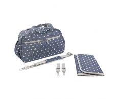 Kiwisac - Sac à Main ou à Langer Épaule/Main/Poussette, 44x18x24 cm | Sac Rangement - sadapte à tous types de poussette - Matelas à langer de voyage - Bandoulière amovible et réglable - Pyramide Bleu