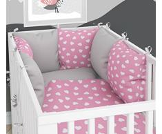 Tour de lit – Six coussins en velours pour lit bébé 70 x 140 cm