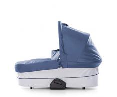 Hauck Saturn / Mars Pram Nacelle Nouveau-Né pour Poussette Saturn R et Mars, Matelas Doux Légère, Grand Canopy, Pliable – Bleu Gris