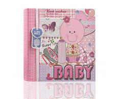 Arpan 200 Photos Baby Photo Album for 6x4 Photos with Baby Girl Pink Memo Slip – Perfect Gifting Album for Friends & Family with CD/DVD Pocket