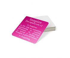 Feel Good Art brillant Dessous-de-verre en Typographie moderne design pour la maison ou le bureau de la collection Motivation Tons (Cerise)