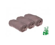 Lot de 3 Draps housse Bambou pour lit berceau 40x80-6 coloris disponibles (Taupe)