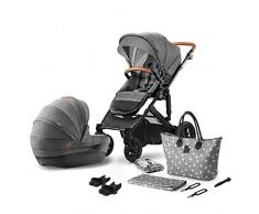 Kinderkraft Poussette Duo PRIME 2020, 2 en 1, Poussette Canne, Landau Bébé, Gris