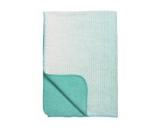 Meyco - Couverture pour bébé Dip-Dye 100% coton fabriqué en Allemagne - Menthol/blanc - 120x150 cm - Oeko-Tex certification
