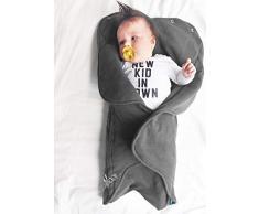 Wallaboo - Couverture Enveloppante - Multi-Usages - pour Coques Bébé / Sièges Auto / pour Landaus / Poussettes ou Lits Bébé - 85cm x 85cm - Cotton - Gris