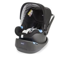 Chicco 07079580410000 Coque bébé Oasys 0 +, porte-bébé, avec base Réducteur dassise, Standard, capote, tête réglable Noir