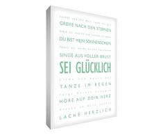 Little Helper bh1624–18rg Feel Good Art Décoration murale toile, 60 x 40 cm, Vert clair avec blanc