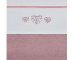 Meyco 414059 Geometric Heart Biese Drap housse Rose 100 x 150 cm