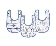 Aden + anais Lot de 3 bavoirs à clipser 100% mousseline de coton Motif Mickey Stargazer