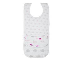 LässigLot 3 bavoirs Mousseline en Lot - 100% Gaze Coton prélavée et sont Perméables à lAir - Escargots et Nuage Fille