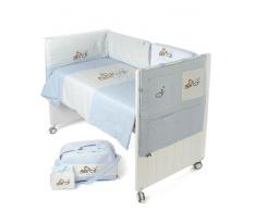 Naf-Naf Set 6 Pièces, Couette + Tour de Lit + Couverture + Sac à Langer + Tapis à Langer Teddy