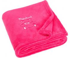 Playshoes Couverture en laine polaire, Couverture bébé, Couverture câlin polyvalente pour enfants, 75 x 100 cm, avec broderie ours