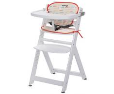 Safety 1st Chaise Haute pour bébé en Bois et Evolutive Timba avec coussin Blanche / Rouge