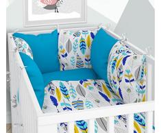 Lot de 3 housses de couette pour bébé 90 x 120 cm avec drap housse et tour de lit - 6 housses en velours pour lit bébé 60 x 120 cm