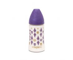 Suavinex Biberon ETHNIC 270ml SILICONE ROND 3 Vitesses - Violet