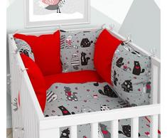 Lot de 3 housses de couette pour bébé 90 x 120 cm avec drap housse et tour de lit - 6 housses en velours pour lit bébé 60 x 120 cm