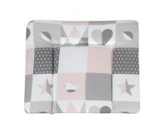 roba Matelas à langer souple Happy Patch rose, 85x75cm, matelas à langer souple avec revêtement en PU.
