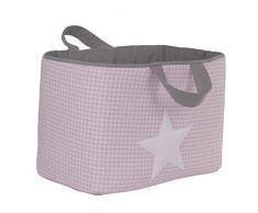 Funny Baby Vichy Sac à Jouets Rembourré Étoile Rose 30 x 45 x 27 cm