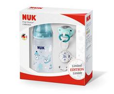 Nuk 10225178 First Choice + Coffret cadeau Winter Wonderland avec aspirateur en pin véritable Bleu 0-6 mois 300 ml