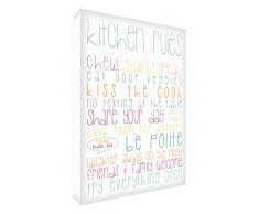 Feel Good Art Gallery Toile rigide avec inscription « règles de cuisine »