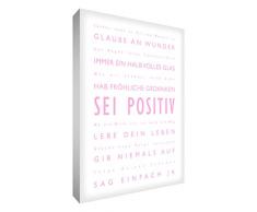 Little Helper BP1624-01G Feel Good Art Tableau sur toile épaisse Style moderne, Rose/blanc, 40 x 60 cm