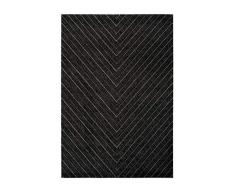 Lalee Tapis Swing 102 Graphite 100% PP Heatset Frisée 080 x 150 cm, 100% polypropylène, Noir, 80x150