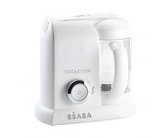 BÉABA, Babycook Solo, Robot Bébé 4 en 1 Mixeur-Cuiseur, Cuisson Vapeur, Diversification alimentaire, Petits pots bébé maison, White/Silver