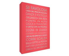 Feel Good Art GIRLSRULES2436-01IT Règles dune fille sur toile murale moderne style typographique 91 x 60 cm Coral