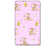 Drap-housse 100% coton avec motif imprimé pour lit de bébé 120 x 60 cm (échelle rose)