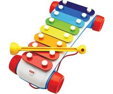 Fisher-Price Xylophone classique à roulettes, jouet musical à tirer pour bébé de 18 mois et plus, CMY09