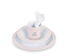 Jollein Ensemble de vaisselle animaux sauvages crémeuse Pêche, Ensemble de vaisselle animaux sauvages crémeuse Pêche, Ensemble de vaisselle animaux sauvages crémeuse Pêche, DE