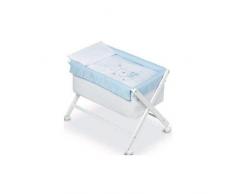 pirulos 28800098 – Berceau Pliable Ciseaux Noyer Motif ours Star, 68 x 90 X71 cm, couleur blanc et bleu