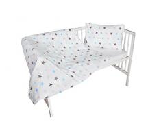 cosing 332–019–187 enfant Parure de lit 2 pièces Coton – Étoiles Bleu