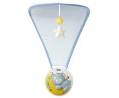 Chicco Next2moon Projecteur de berceau avec lumières et sons, mobile, panneau et carrousel amovible Bleu