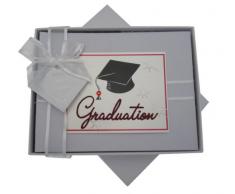White Cotton Cards Petit album photo Motif remise de diplôme Inscription Graduation