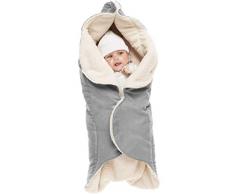 Wallaboo Couverture Enveloppante Nore, Polaire extra douce, Daim Microfibre, Multi-Usages - pour Coques Bébé/Sièges Auto/pour Landaus/Poussettes ou Lits Bébé 85 cm x 85 cm 0 - 12 Mois Couleur Gris