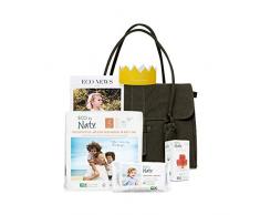 Eco by Naty, sac à langer comprend 1 paquet de 5 couches, 1 paquet de lingettes pour bébé sans parfum, 1 boîte de protège-slips normal.