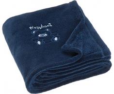 Playshoes Couverture en laine polaire, Couverture bébé, Couverture câlin polyvalente pour enfants, 75 x 100 cm, avec broderie ours