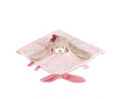 Nattou Doudou Plat Lapin Nina, Nina, Jade et Lili, 27 x 20 x 5 cm, Beige/Rose