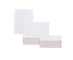 Jeu Parure de Lit Stela Rose 120 x 180 cm 3 Pièces