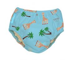 Sophie La Girafe Couche de bain réutilisable 2 en 1 pour bébé garçon et fille Bleu Coco Taille S