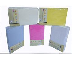 Dudu N Girlie Lot de 2 draps-housses pour lit de bébé 100% coton Bleu/jaune 70 x 140 cm