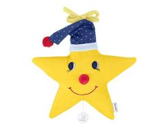 Sterntaler Peluche Musicale, Étoile en Peluche, Boîte à Musique Remplaçable, Taille: L, Jaune