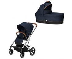 CYBEX Gold Combi poussette Balios S avec Cot S, De la naissance à 17 kg (environ 4 ans), Collection Denim, Bleu Denim