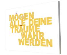 Little Helper maydr128–06 G Feel Good Art Tableau décoration murale Citations en sur toile avec citations optimistes style Jaune 30 x 20 CM