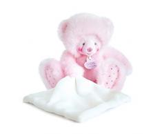 Doudou et Compagnie TROP MIMI - Ourson Rose avec Mouchoir
