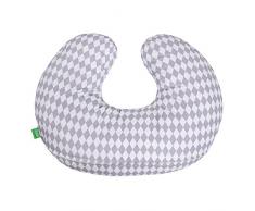 LULANDO Coussin dallaitement en forme de croissant pour nourrissons 55 x 42cm, pour les femmes enceintes, doux et flexible, lavable, taie doreiller échangeable, coton 100 %, fabriqué dans lUE.